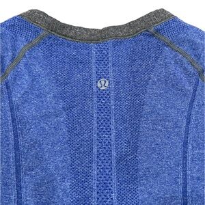 LULULEMON Swiftly Tech Long Sleeve Crew 1.0 Size 4 Blue/Heather Gray Accent